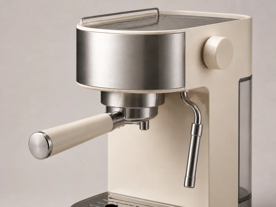 Cream espresso maker detail